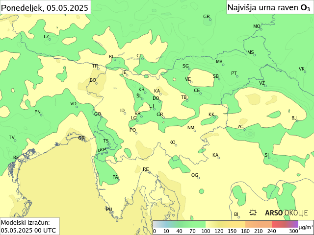 Napoved ozona - slika danes