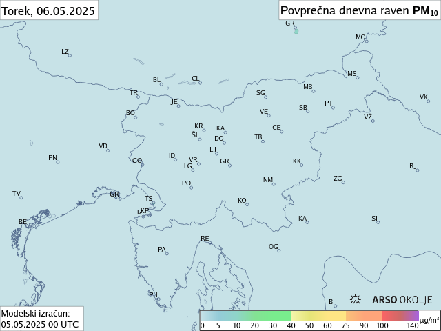 Napoved PM10 za jutri